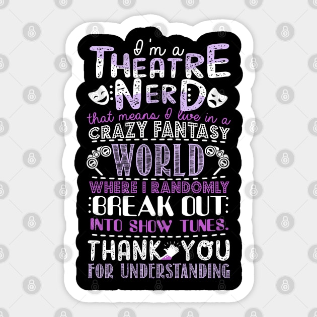 Theatre Nerd Gift Idea Sticker by KsuAnn